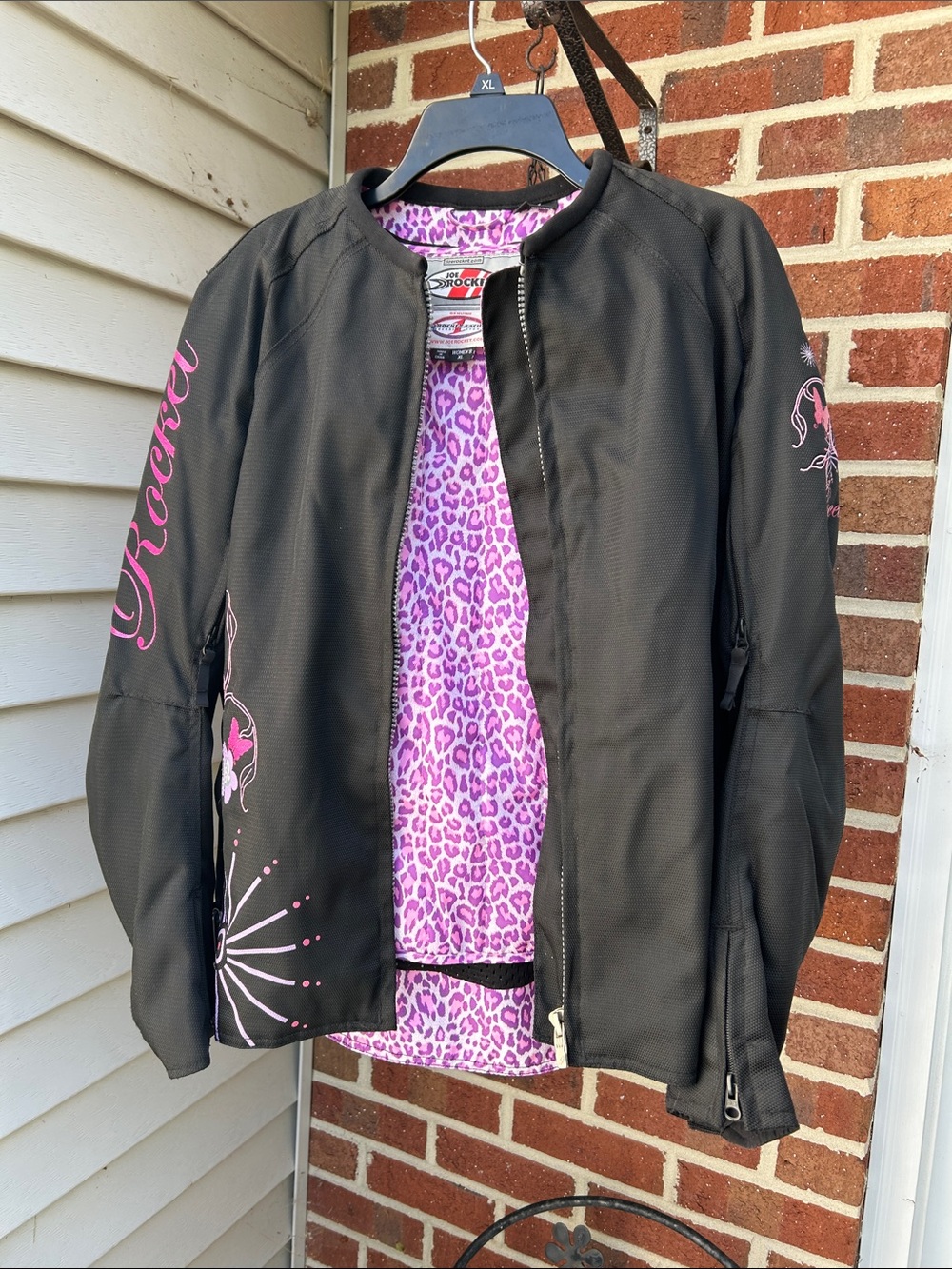 Joe Rocket Motorcycle Jacket Pink Leopard Lining Size XL